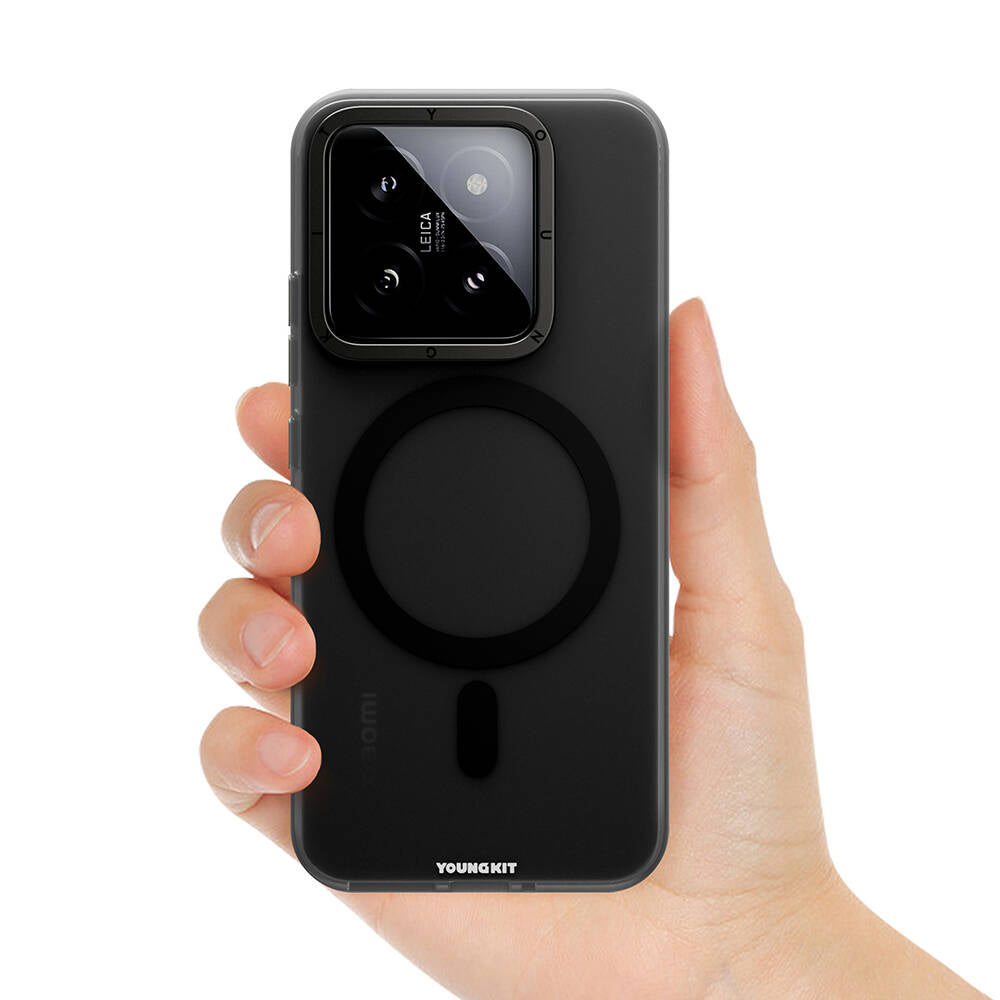 Xiaomi Mi 14 Kılıf Magsafe Şarj Özellikli Youngkit Hidden Sand Serisi Kılıf Beyaz