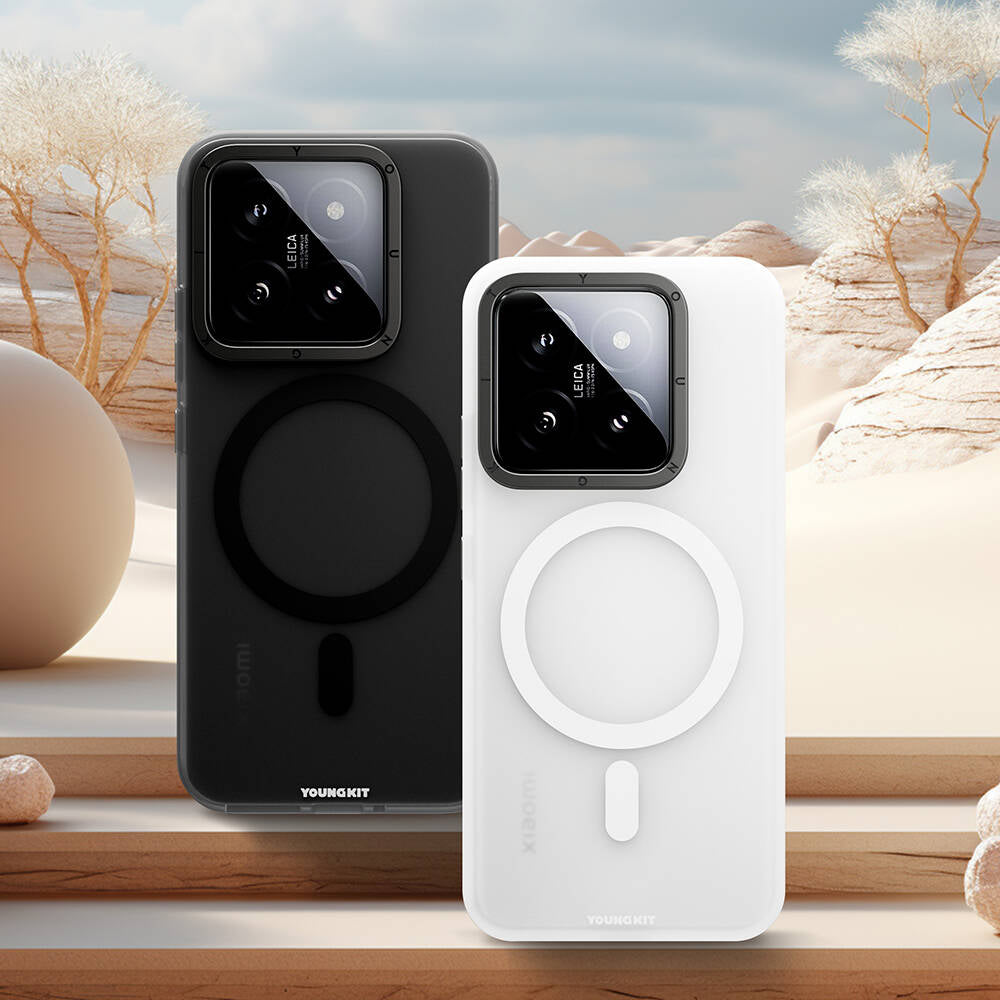 Xiaomi Mi 14 Kılıf Magsafe Şarj Özellikli Youngkit Hidden Sand Serisi Kılıf Siyah