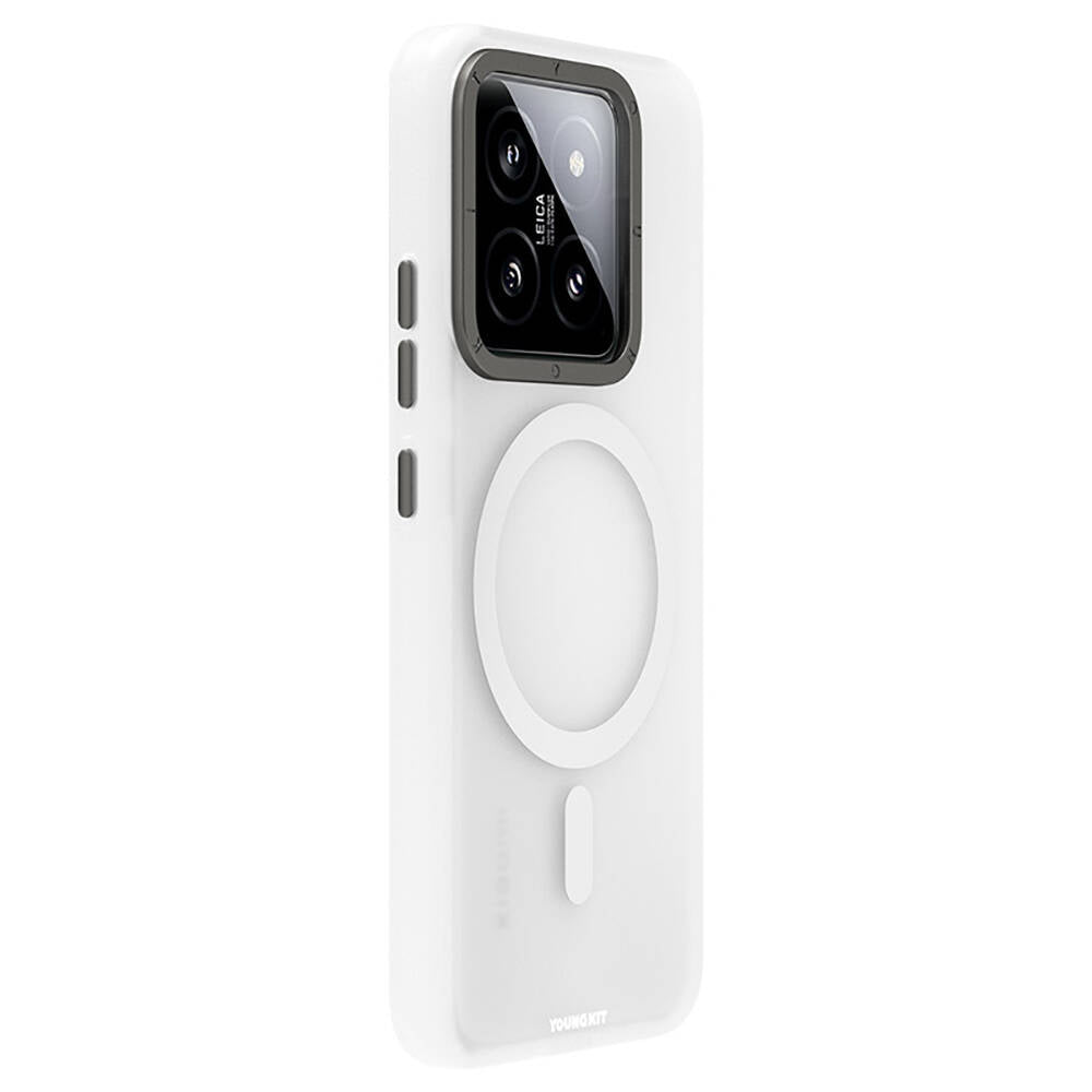 Xiaomi Mi 14 Kılıf Magsafe Şarj Özellikli Youngkit Hidden Sand Serisi Kılıf Beyaz