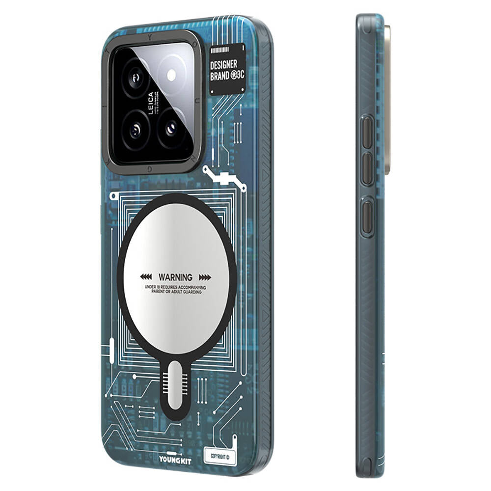 Xiaomi Mi 14 Kılıf Magsafe Şarj Özellikli YoungKit Technology Serisi Kılıf Beyaz