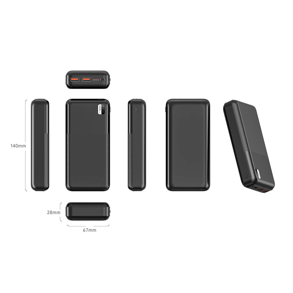 Xipin PX722 Hızlı Şarj Özellikli LED Işık Göstergeli Dual USB Taşınabilir Powerbank 20000mAh Beyaz