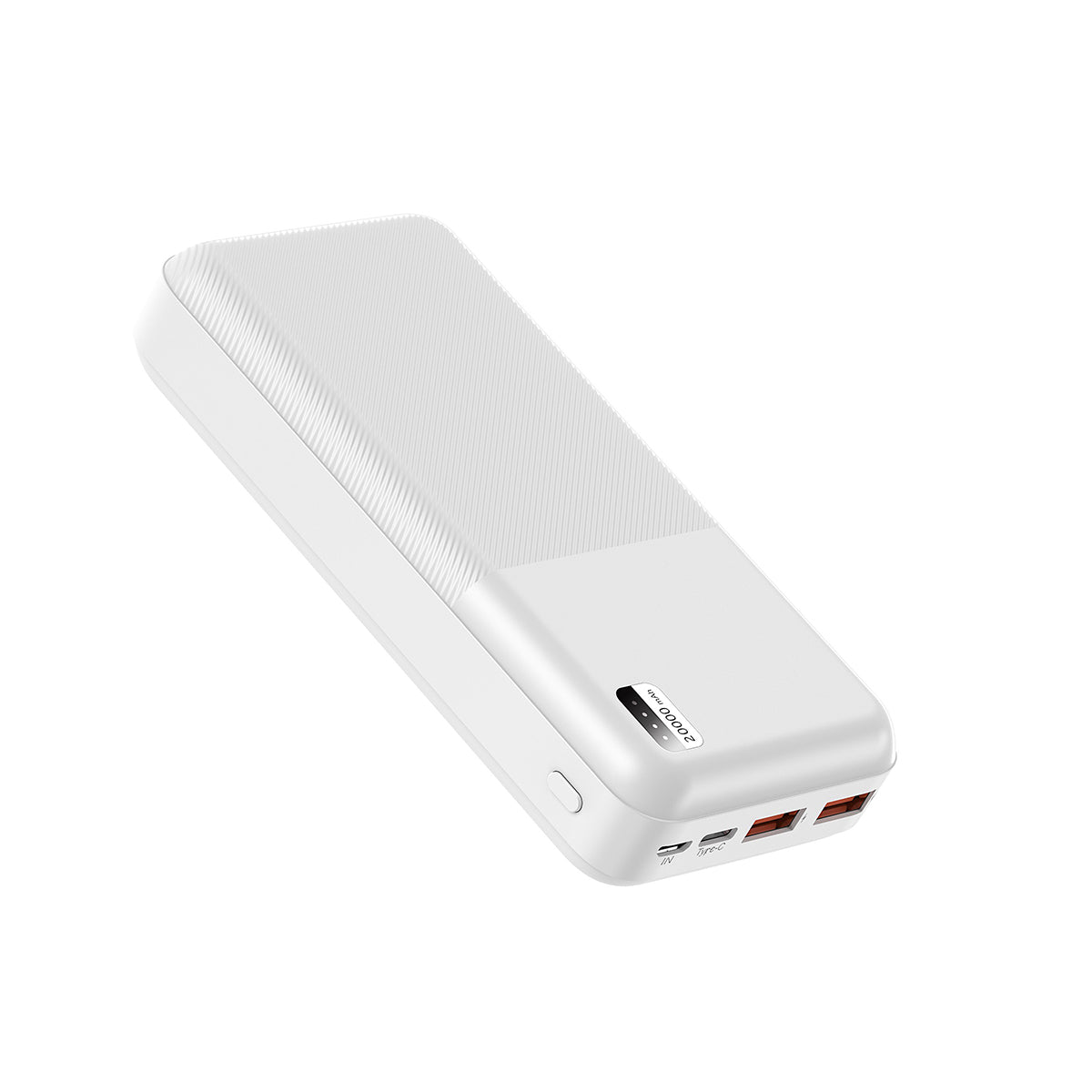 Xipin PX722 Hızlı Şarj Özellikli LED Işık Göstergeli Dual USB Taşınabilir Powerbank 20000mAh Beyaz