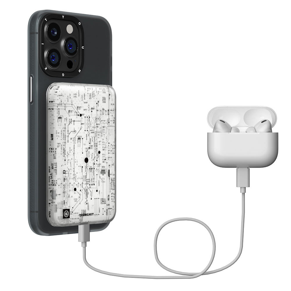 Youngkit Tech Hızlı Şarj Özellikli Wireless Powerbank 15W 5000mAh Beyaz