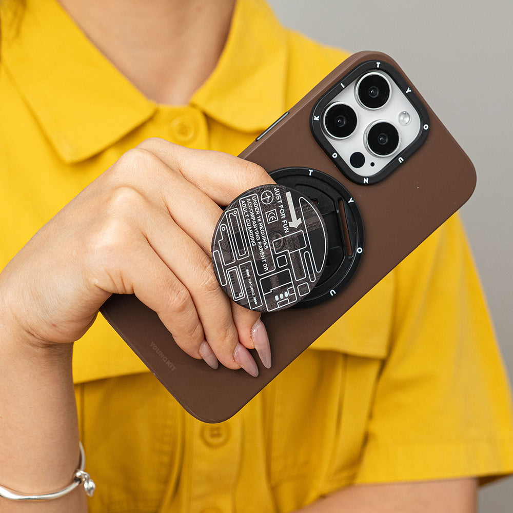 Youngkit Telefon ve Tabletler için Magnetik Ring Stand Siyah-Turuncu