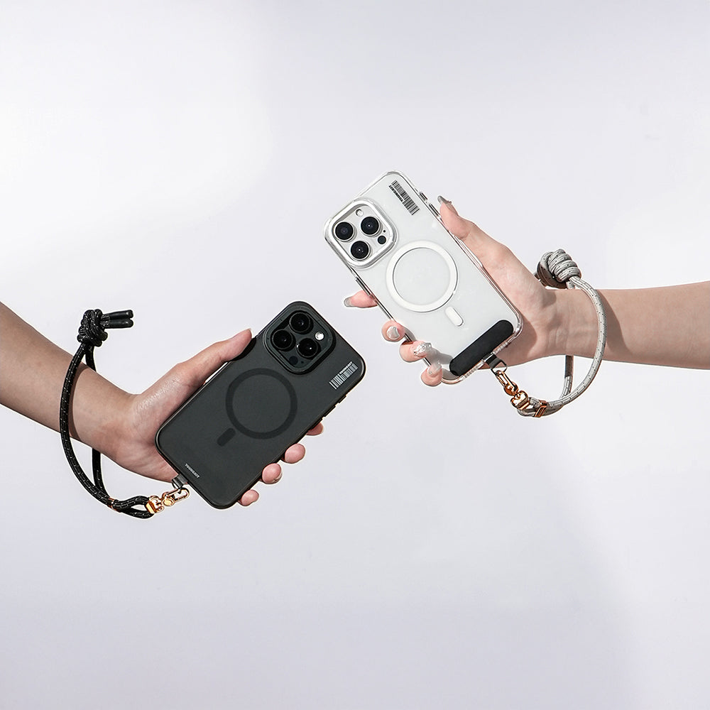 Youngkit YQ002 Yansıtıcı Şerit Desenli Cep Telefonu Bilek Askı İpi Siyah