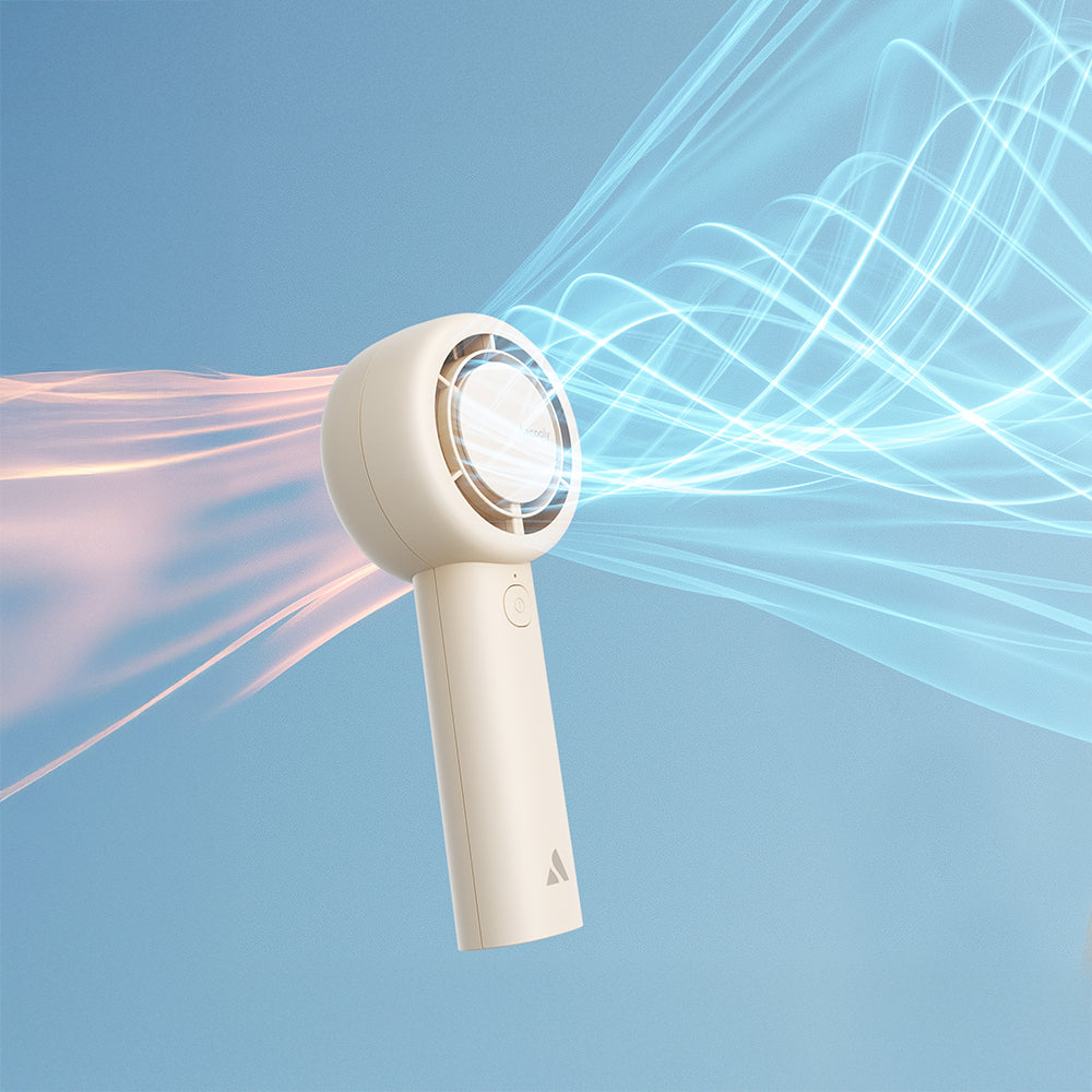 Aecooly PB01 İç Spiralli Çift Halka Hava Akışı Teknolojili 5 Kademeli Portatif Soğutucu El Fanı Siyah