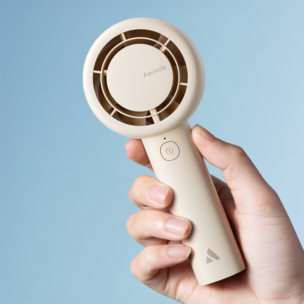 Aecooly PB01 İç Spiralli Çift Halka Hava Akışı Teknolojili 5 Kademeli Portatif Soğutucu El Fanı Siyah