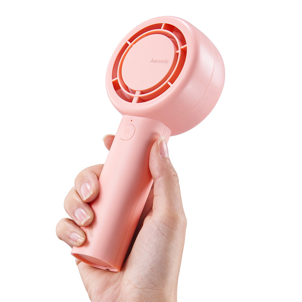 Aecooly PB01 İç Spiralli Çift Halka Hava Akışı Teknolojili 5 Kademeli Portatif Soğutucu El Fanı Pembe