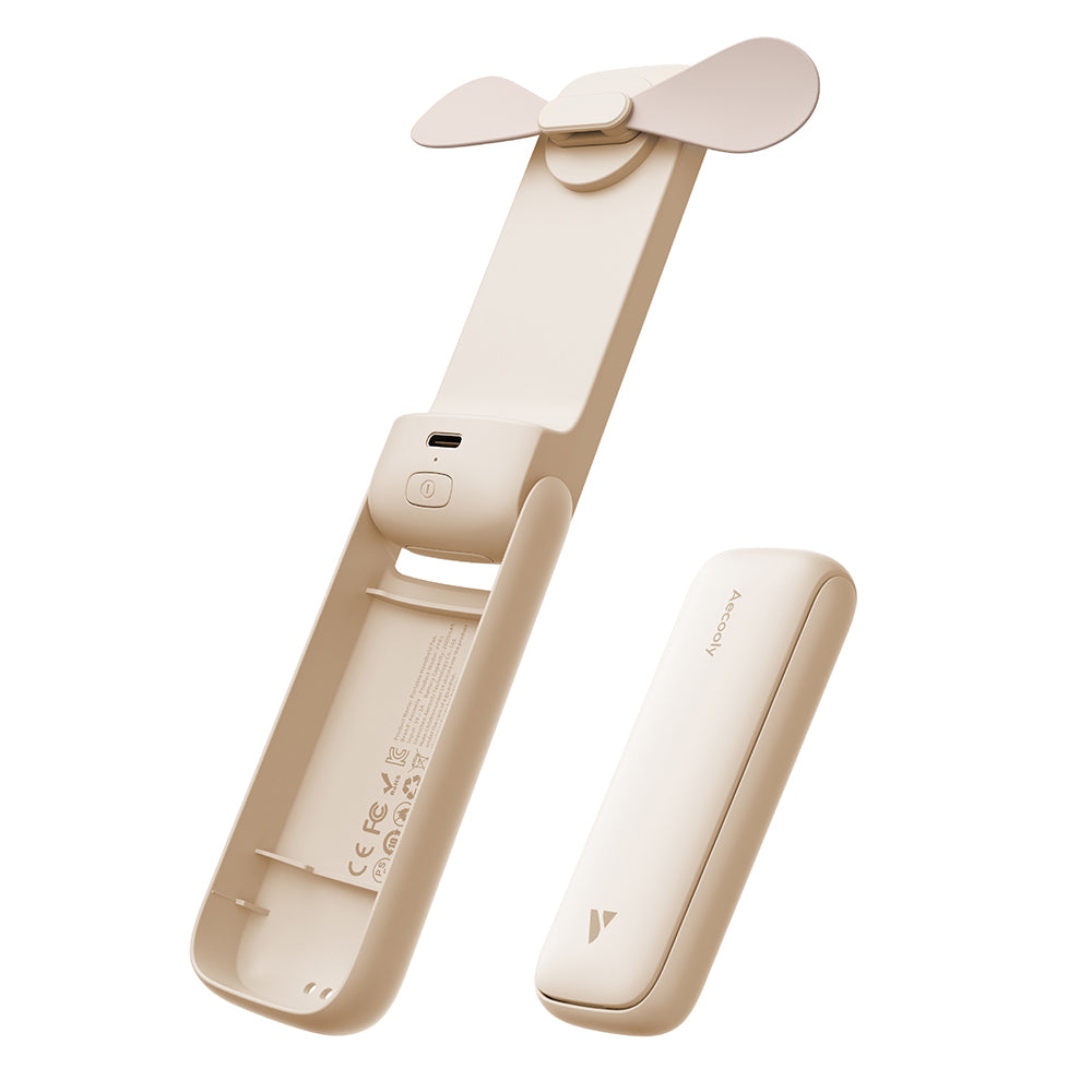 Aecooly PF01 Katlanabilen 3 Kademeli Portatif Soğutucu El Fanı Bej