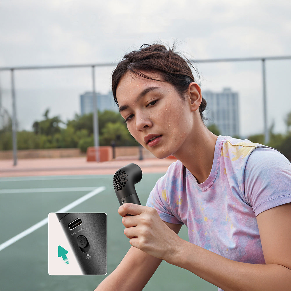 Aecooly PH01 Aero Pro Serisi Dijital LED Göstergeli Portatif Soğutucu El Fanı Siyah