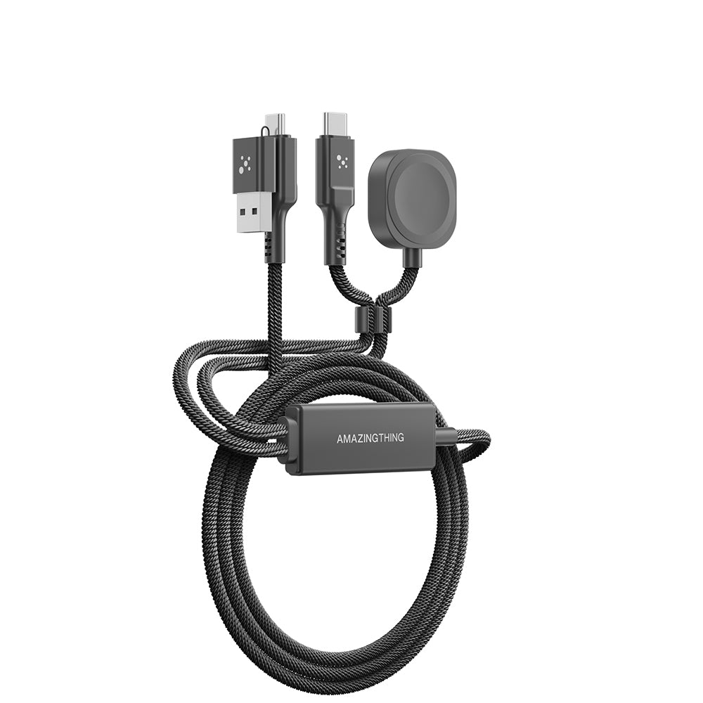 Amazingthing Thunder Pro 7X 100W Apple Watch Serisi Akıllı Saat Wireless 4in1 Type-C PD - Usb Hızlı Şarj Kablosu 1.5M