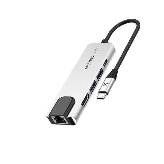 Amazingthing Thunder Pro RJ45 Type-c to HDTV 5 in 1 4K 60Hz Ethernet Dönüştürücü Adaptör