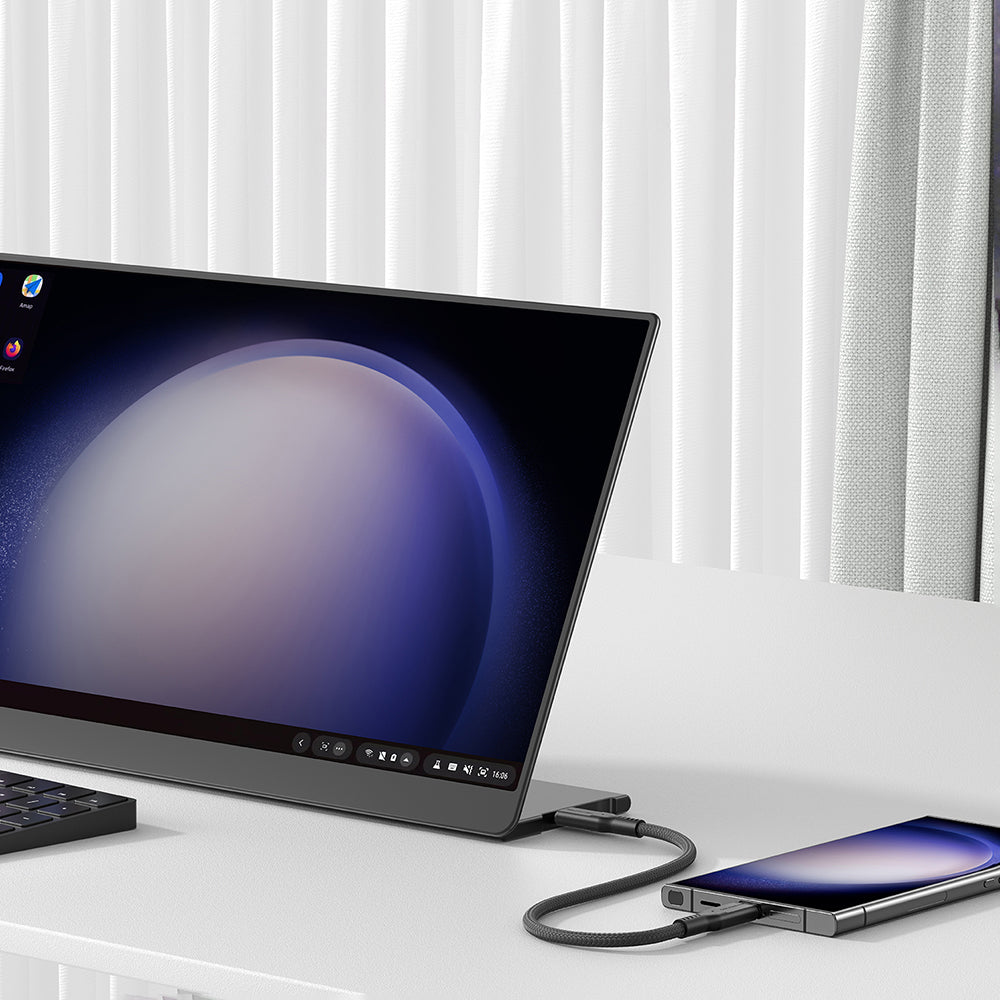 Amazingthing Thunder Pro USB3.2 Gen2 PD3.1 Port Korumalı Type-C to Type-C Kablo 120cm 240W 4K@60Hz Siyah