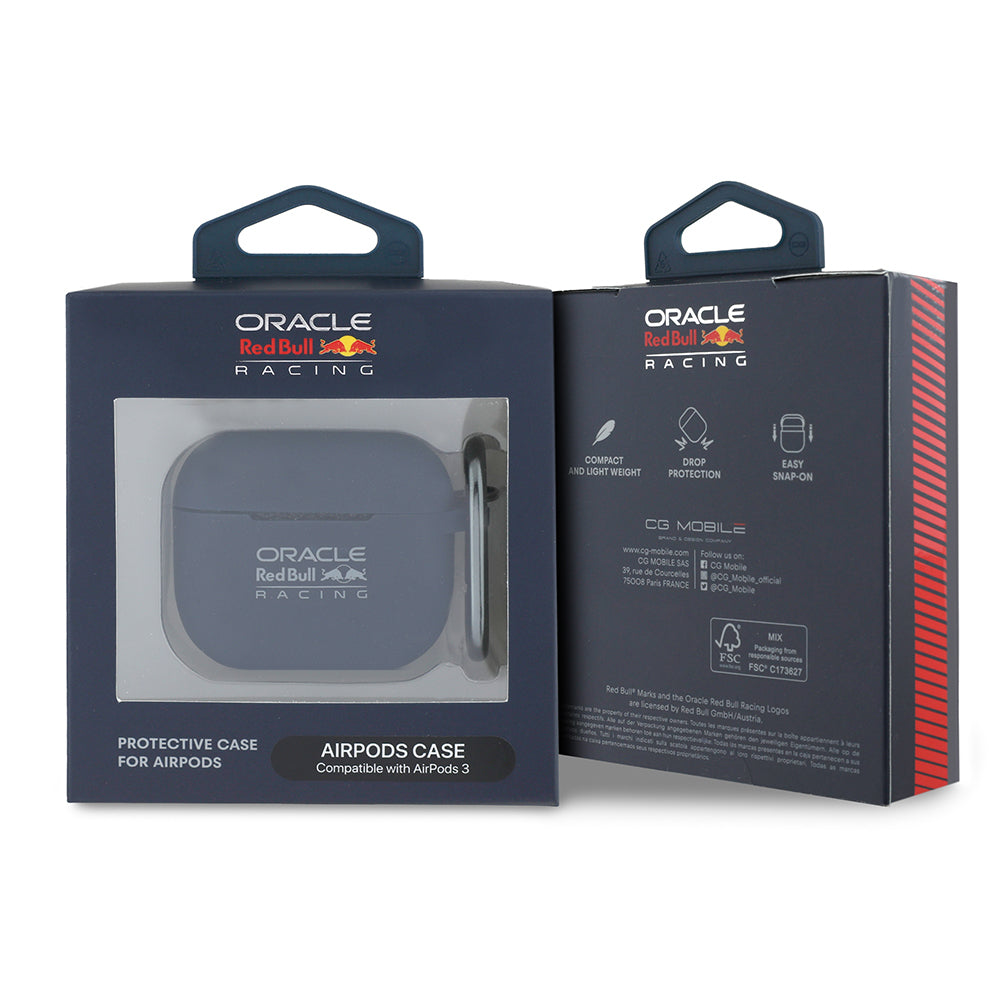 Apple Airpods 3. Nesil Kılıf Redbull Orjinal Lisanslı Baskı Logolu Askı Aparatlı Silikon Kapak Lacivert