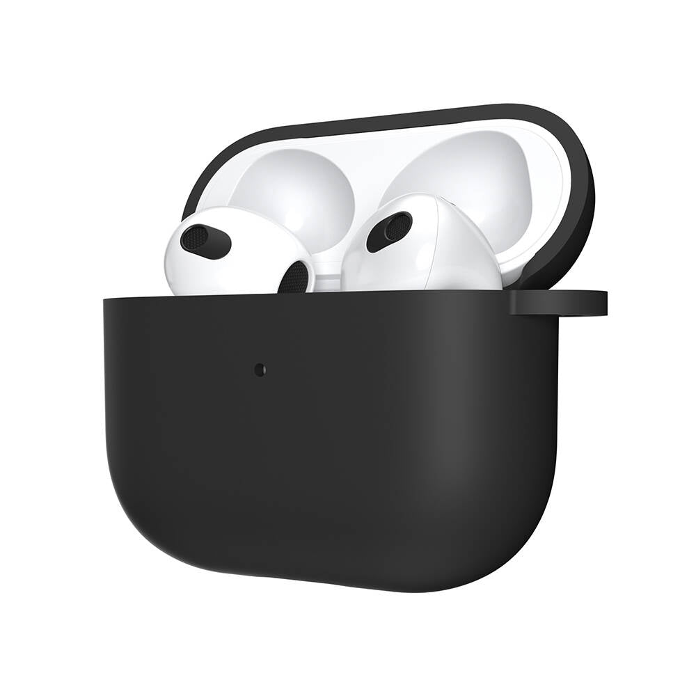 Airpods 3. Nesil Kılıf Yumuşak Dokunuşlu Likit Silikon Tasarımlı Lisanslı Switcheasy Skin Kılıf Siyah