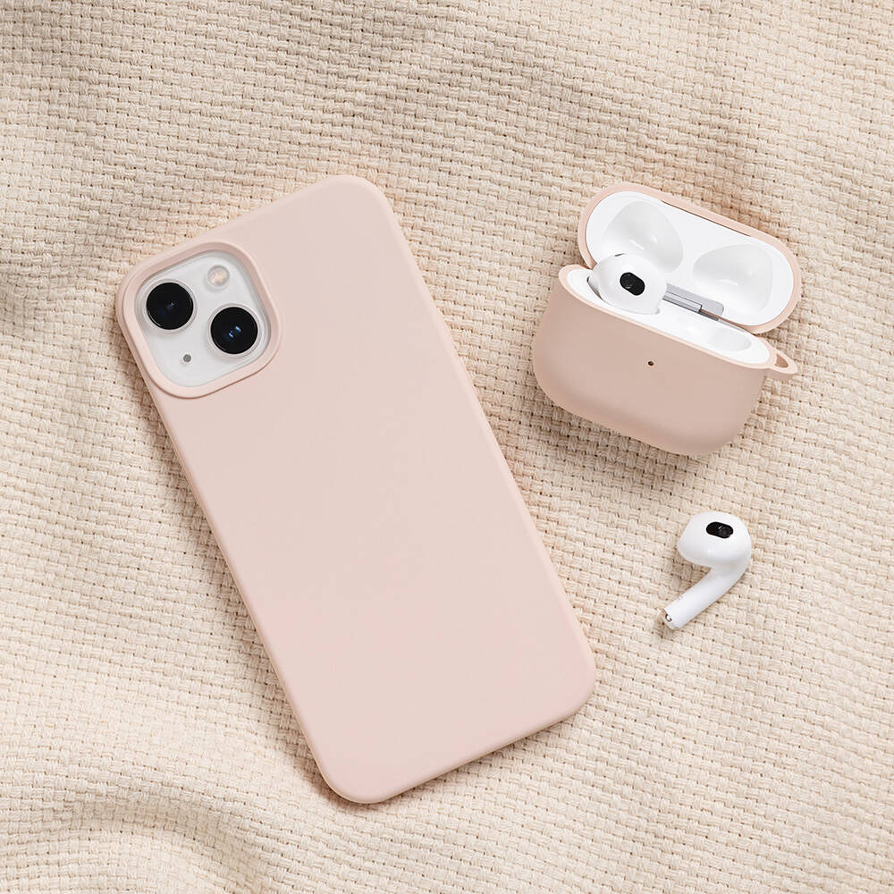 Airpods 3. Nesil Kılıf Yumuşak Dokunuşlu Likit Silikon Tasarımlı Lisanslı Switcheasy Skin Kılıf Pembe