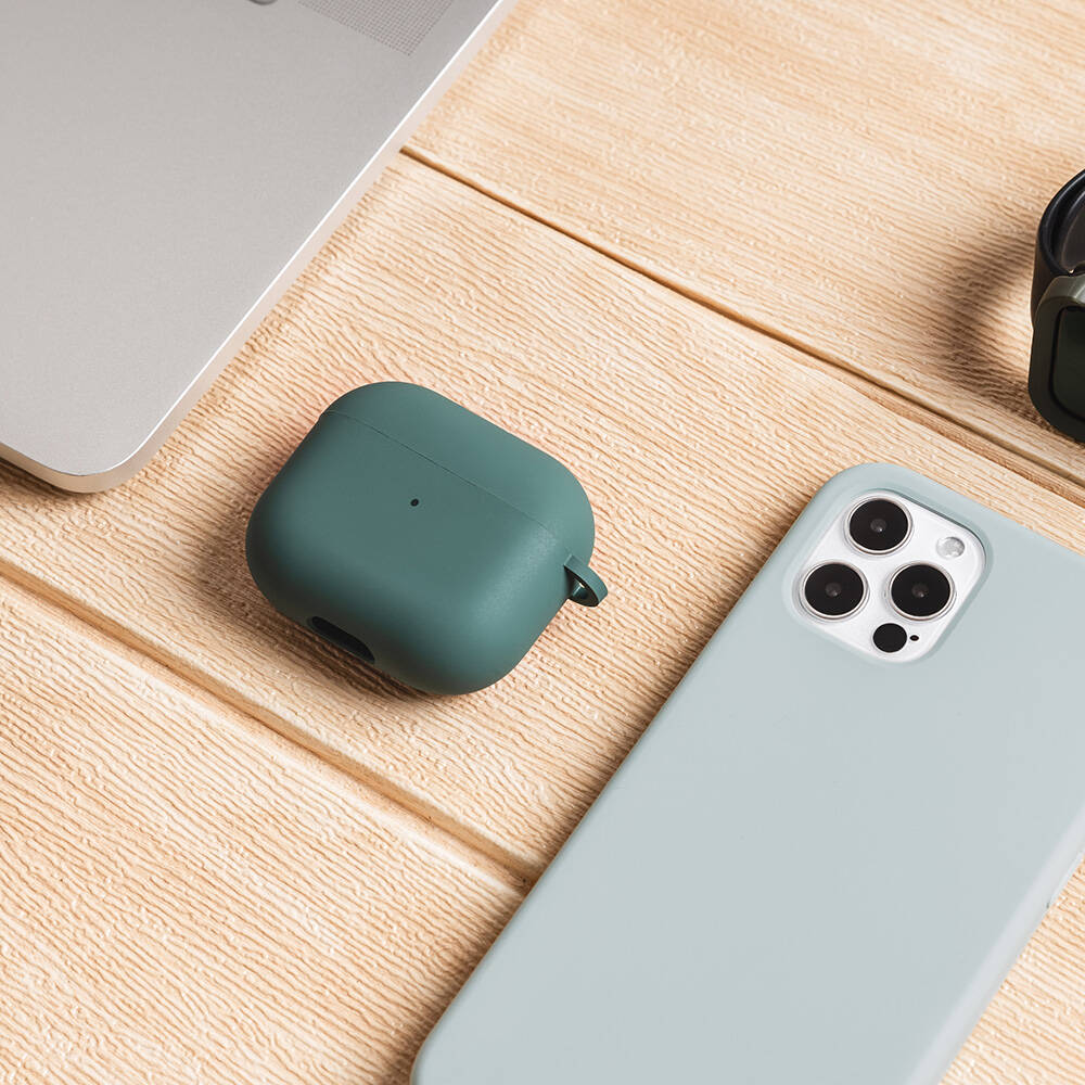 Airpods 3. Nesil Kılıf Yumuşak Dokunuşlu Likit Silikon Tasarımlı Lisanslı Switcheasy Skin Kılıf Siyah