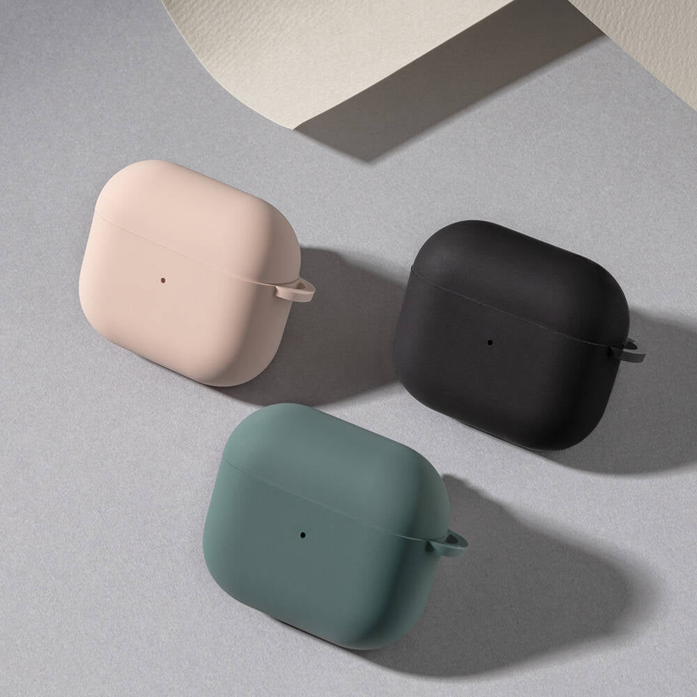 Airpods 3. Nesil Kılıf Yumuşak Dokunuşlu Likit Silikon Tasarımlı Lisanslı Switcheasy Skin Kılıf Siyah