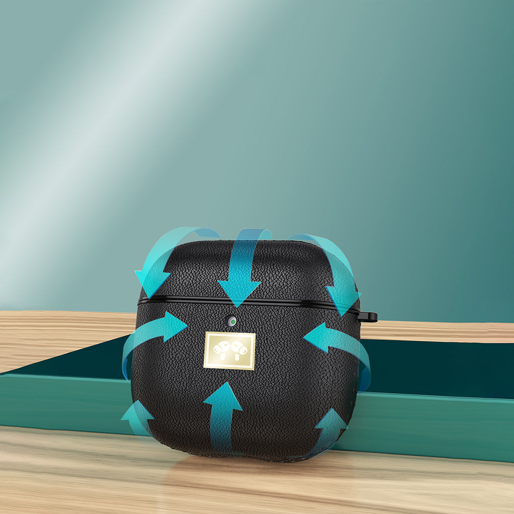 Airpods 4 Kılıf Deri Görünümlü Askı Aparatlı Wlons Kılıf Siyah