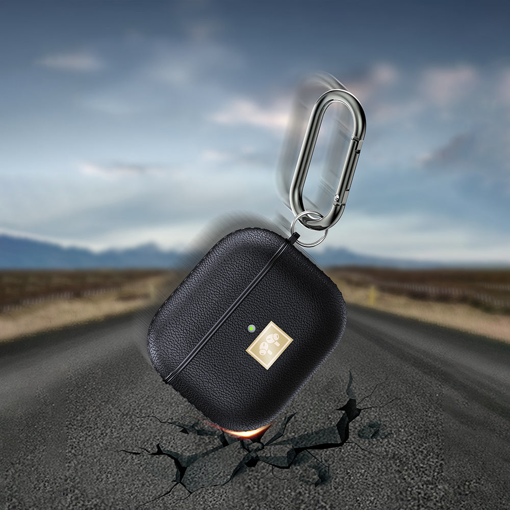 Airpods 4 Kılıf Deri Görünümlü Askı Aparatlı Wlons Kılıf Lacivert