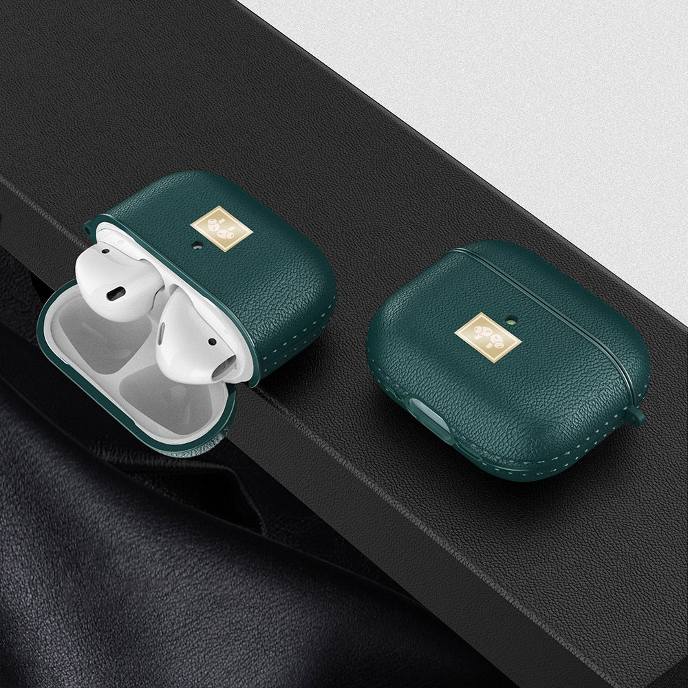 Airpods 4 Kılıf Deri Görünümlü Askı Aparatlı Wlons Kılıf Siyah