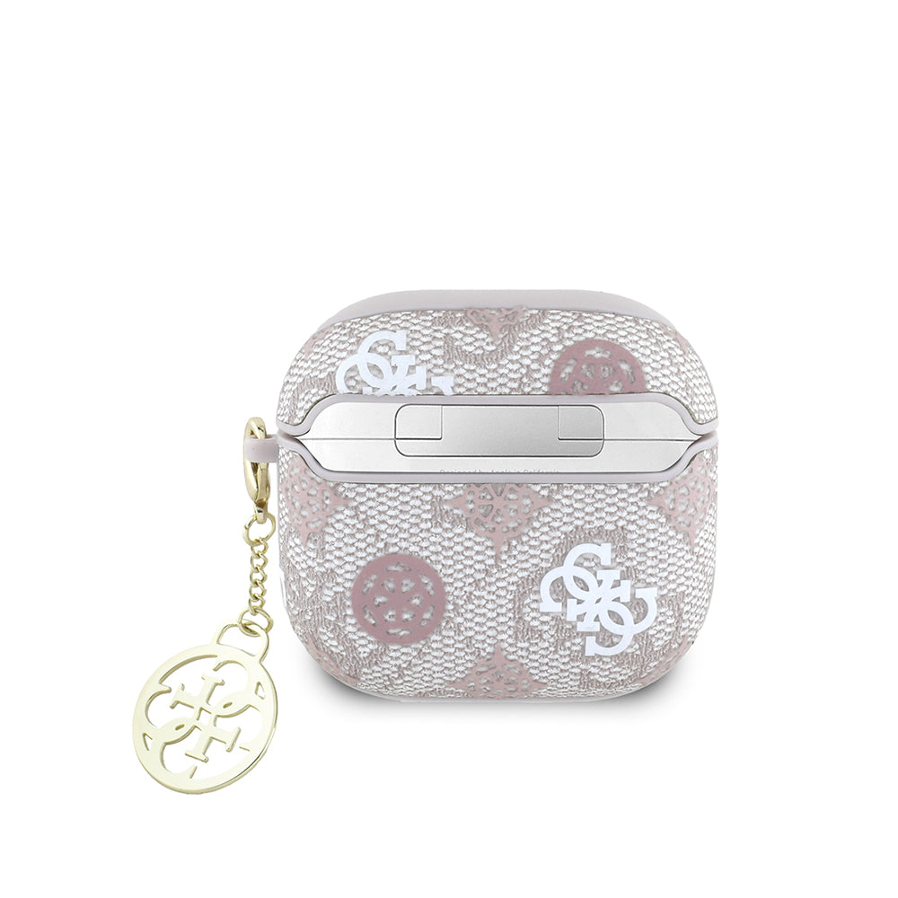 Apple Airpods 4 Kılıf Guess Orjinal Lisanslı 4G Desenli Yazı Logolu Peony Kapak Kahverengi