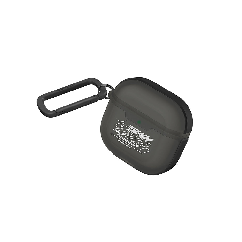 Apple Airpods 4 Kılıf Skinarma Transparan Mat Tasarım Kinzoku Kılıf Siyah