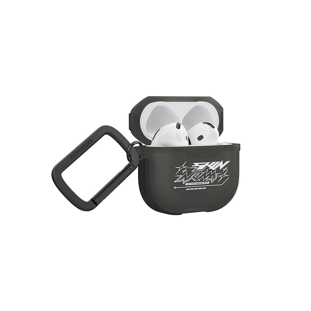 Apple Airpods 4 Kılıf Skinarma Transparan Mat Tasarım Kinzoku Kılıf Beyaz