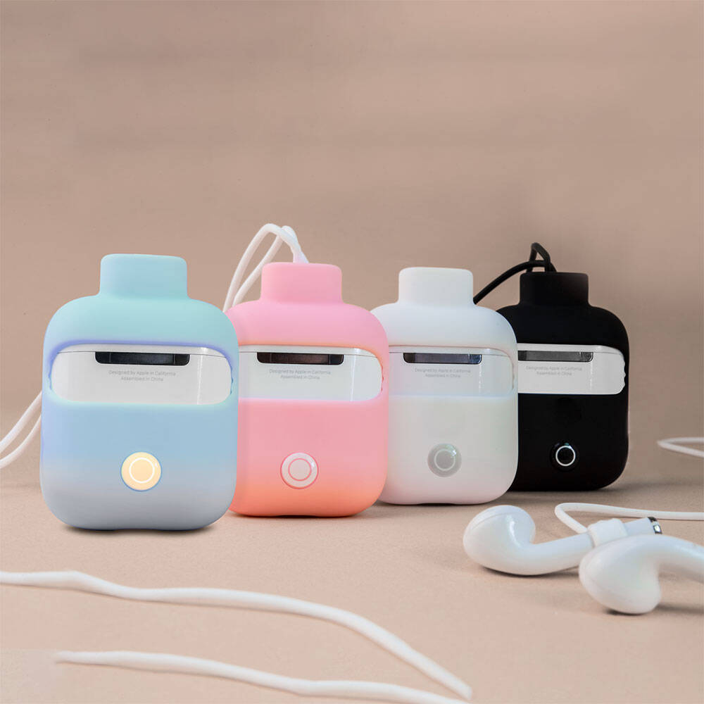 Airpods Kılıf Boyun Askılı Jelly Bean Tasarımlı Lisanslı Switcheasy ColorBuddy Kılıf Beyaz