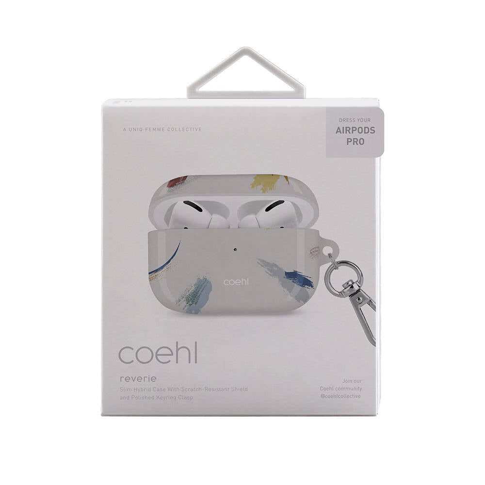Airpods Pro Kılıf Fırça Boya Desenli Coehl Reverie Kılıf Gri