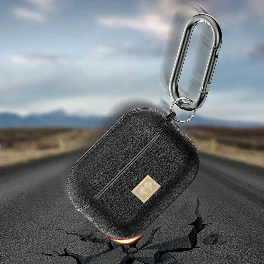 Airpods Pro 2 Kılıf Deri Görünümlü Askı Aparatlı Wlons Kılıf Koyu Yeşil