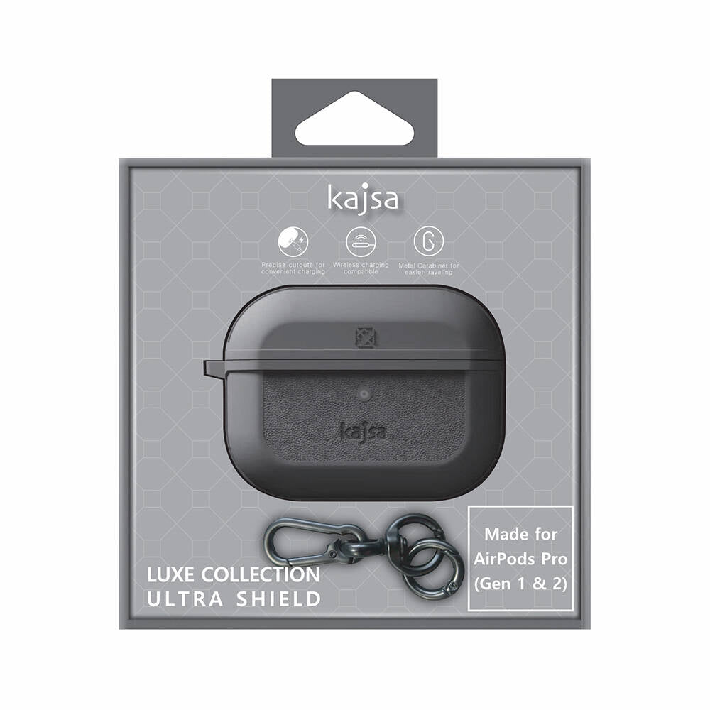 Airpods Pro 2 Kılıf Kajsa Luxe Collection Kablosuz Şarj Uyumlu Kılıf Siyah