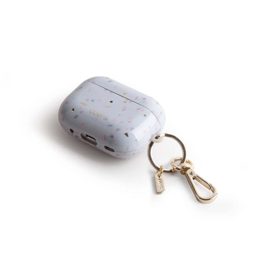 Airpods Pro 2 Kılıf Mozaik Desenli Coehl Terrazzo Kılıf Gri