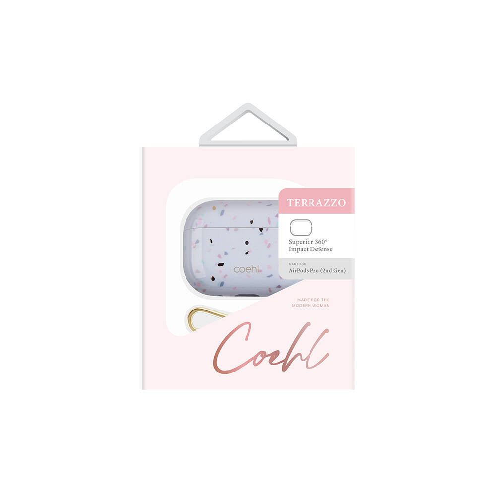 Airpods Pro 2 Kılıf Mozaik Desenli Coehl Terrazzo Kılıf Gri
