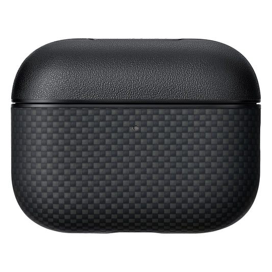 Apple Airpods Pro 3 Kılıf 1500D Aramid Fiber Pitaka Ultra-Slim Classic Serisi Black-Grey Twill Kapak Siyah-Gri