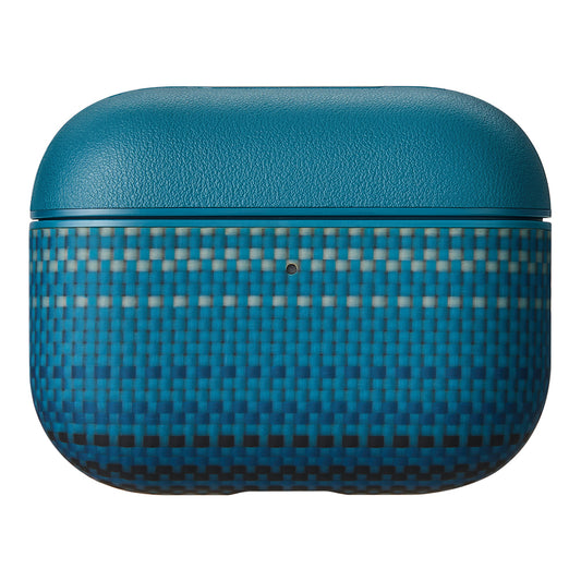 Apple Airpods Pro 3 Kılıf Aramid Fiber Pitaka Tactile Woven Sunset-Moonrise Serisi Kapak Mavi