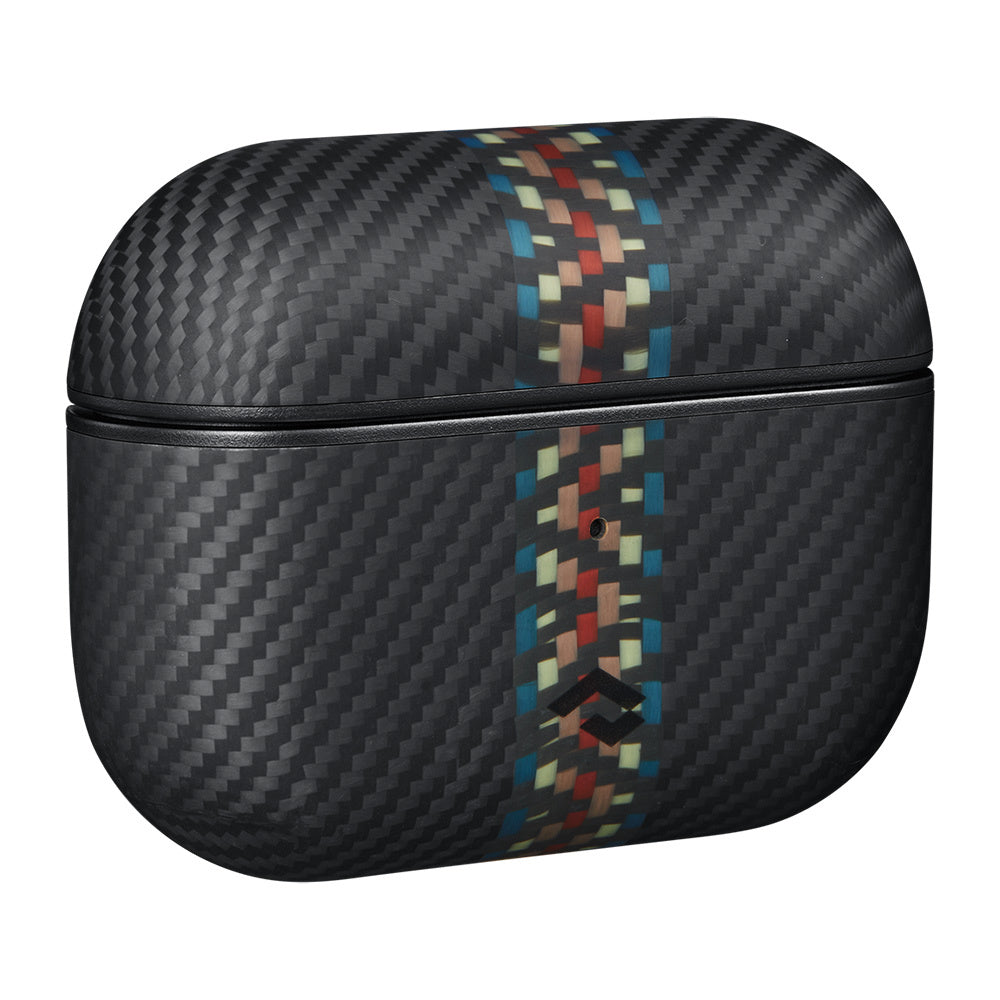 Airpods Pro Kılıf Magsafe Şarj Özellikli 600D Aramid Fiber Pitaka Orchestra Serisi Rhapsody Kılıf Siyah-Mavi