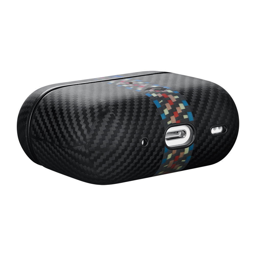 Airpods Pro Kılıf Magsafe Şarj Özellikli 600D Aramid Fiber Pitaka Orchestra Serisi Rhapsody Kılıf Siyah-Mavi