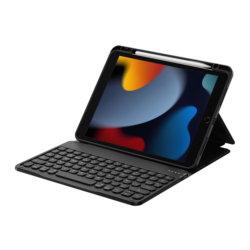 iPad 10.2 2021 (9.Nesil) Wiwu Protective Gizli Kalem Bölmeli Klavyeli Kılıf Mavi