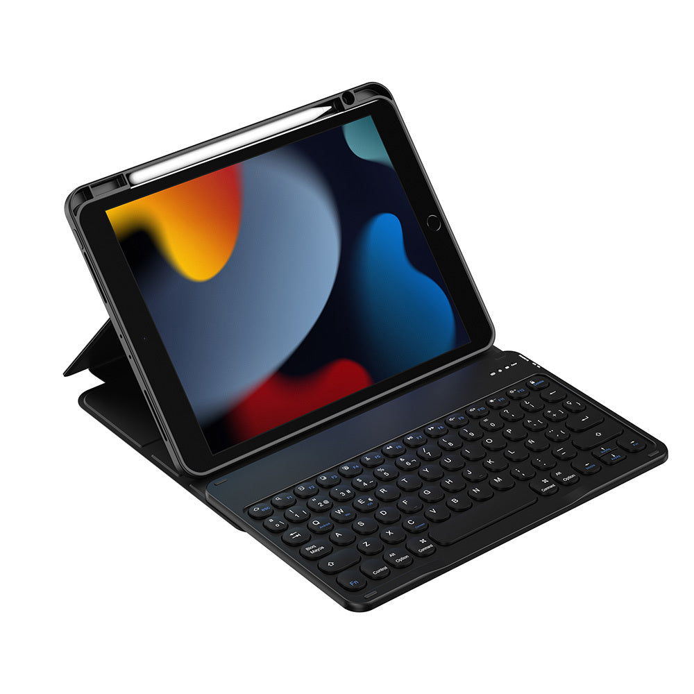 iPad 10.2 2021 (9.Nesil) Wiwu Protective Gizli Kalem Bölmeli Klavyeli Kılıf Mavi