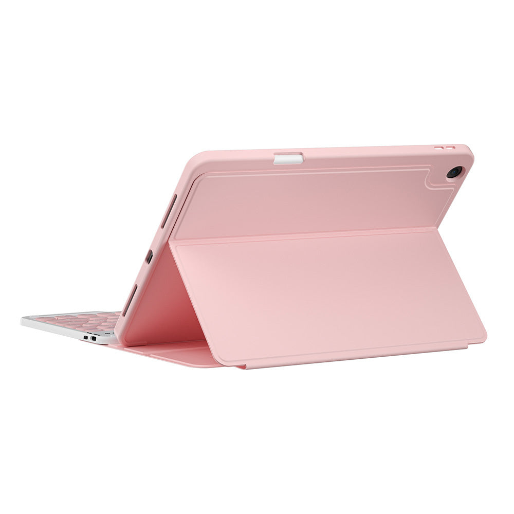 iPad 10.2 2021 (9.Nesil) Wiwu Protective Gizli Kalem Bölmeli Klavyeli Kılıf Pembe