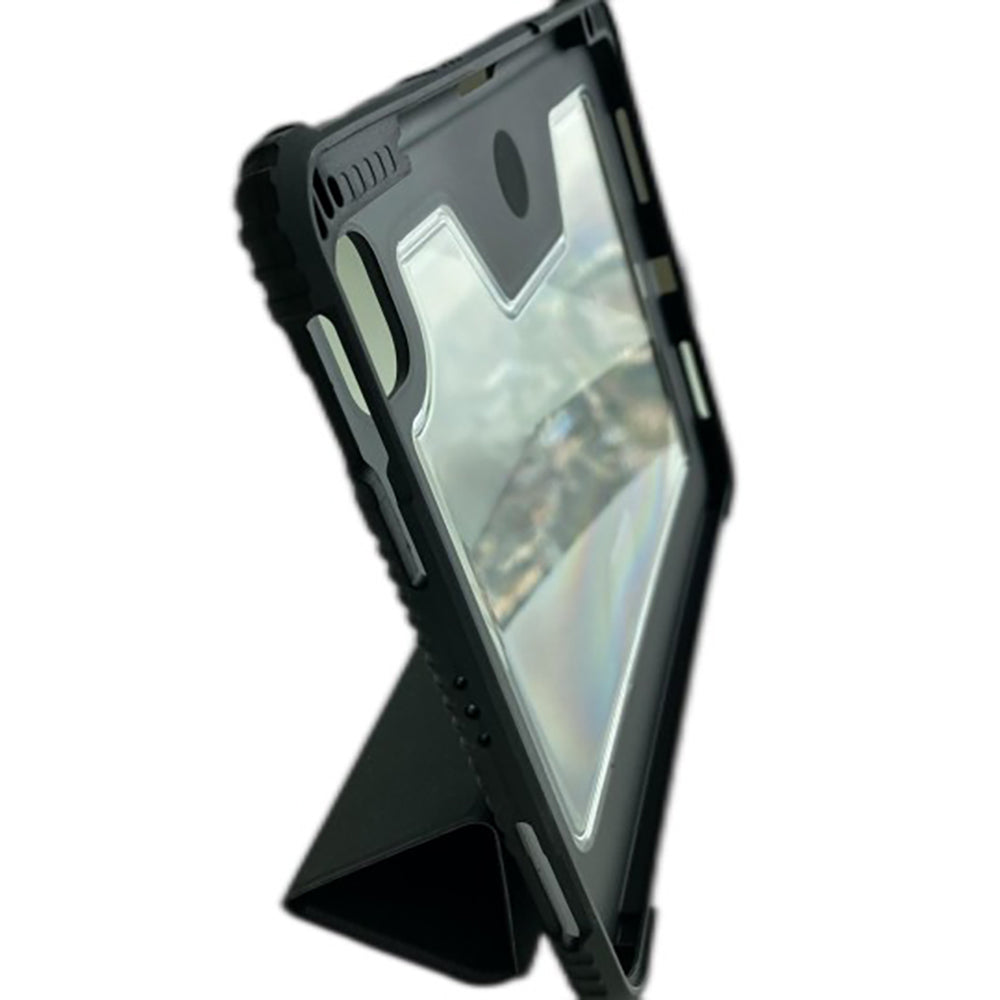 Apple iPad 10.9 2022 (10.Nesil) Raptic Armor Serisi Airbagli Katlanabilir Standlı Smart Cover Kılıf Siyah
