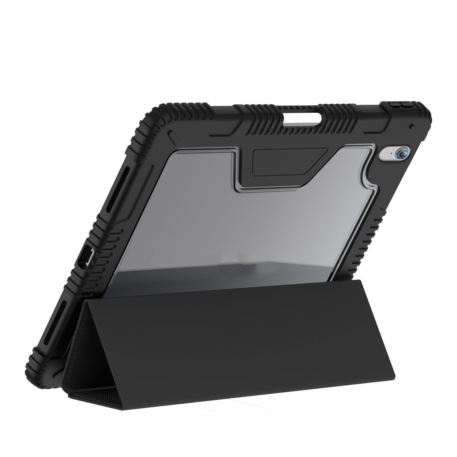 Apple iPad 11.Nesil 2025 Raptic Armor Serisi Airbagli Katlanabilir Standlı Smart Cover Kılıf Siyah