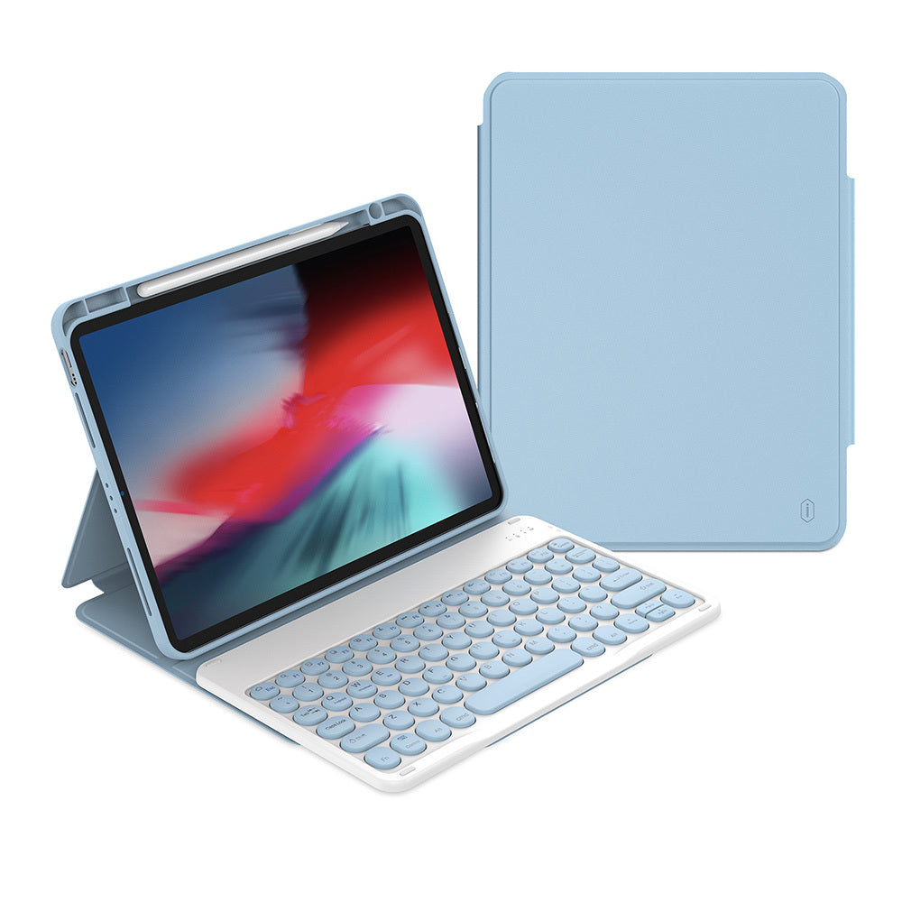 Apple iPad 11.Nesil 2025 Wiwu Protective Gizli Kalem Bölmeli Klavyeli Kılıf Pembe