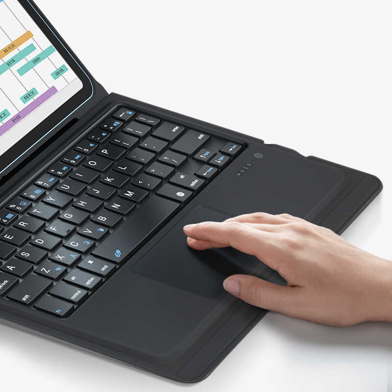 iPad Air 11 2024 Benks Multifunctional Kablosuz Klavyeli Kılıf Siyah