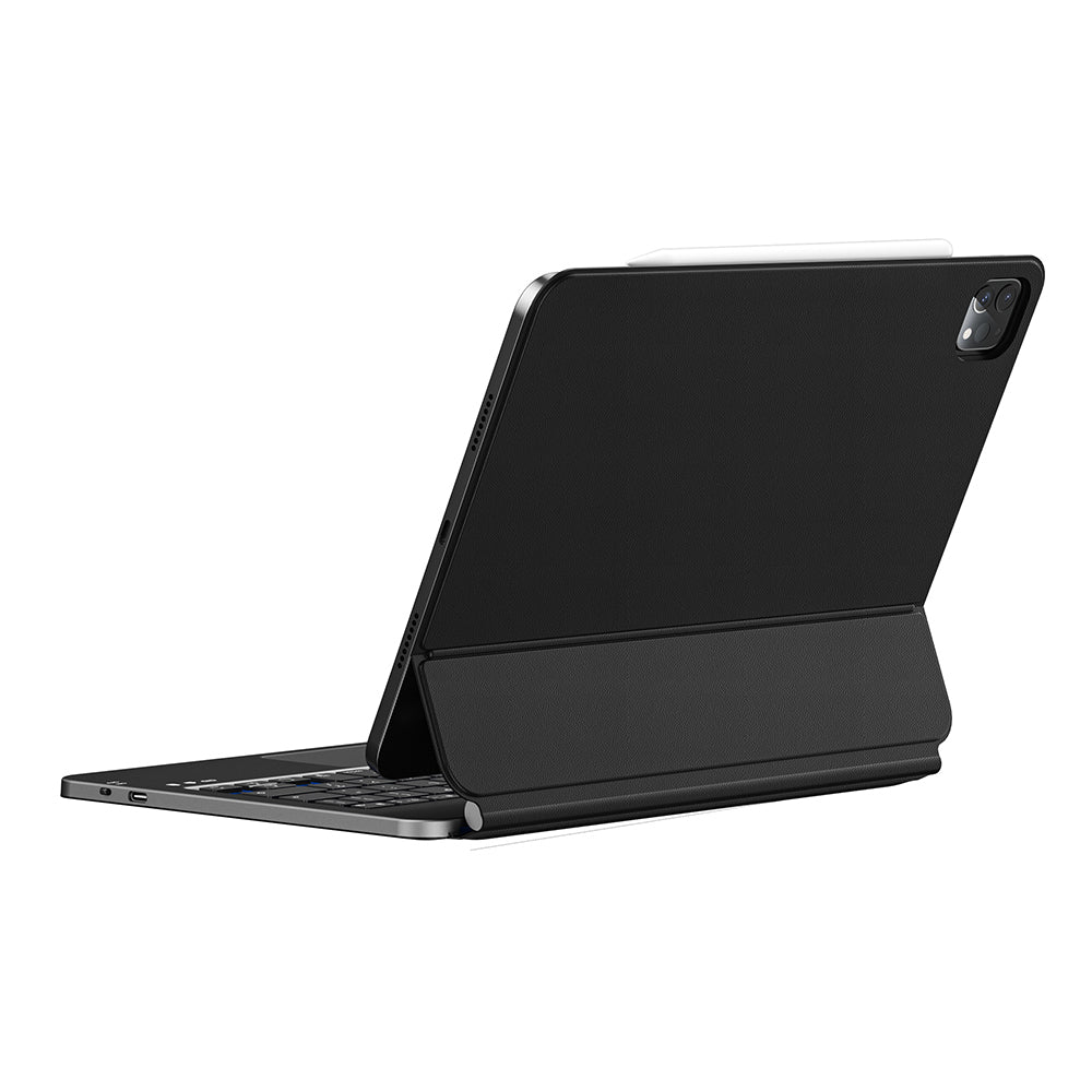 Apple iPad Air 10.9 2022 (5.Nesil) Wiwu MK-003 Gizli Kalem Bölmeli Klavyeli Standlı Kılıf Siyah