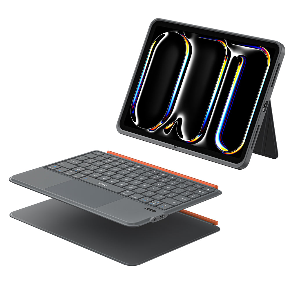 Apple iPad Air 10.9 2022 (5.Nesil) Wiwu MK-005 Combo 3in1 Kalem Bölmeli Klavyeli Standlı Kılıf
