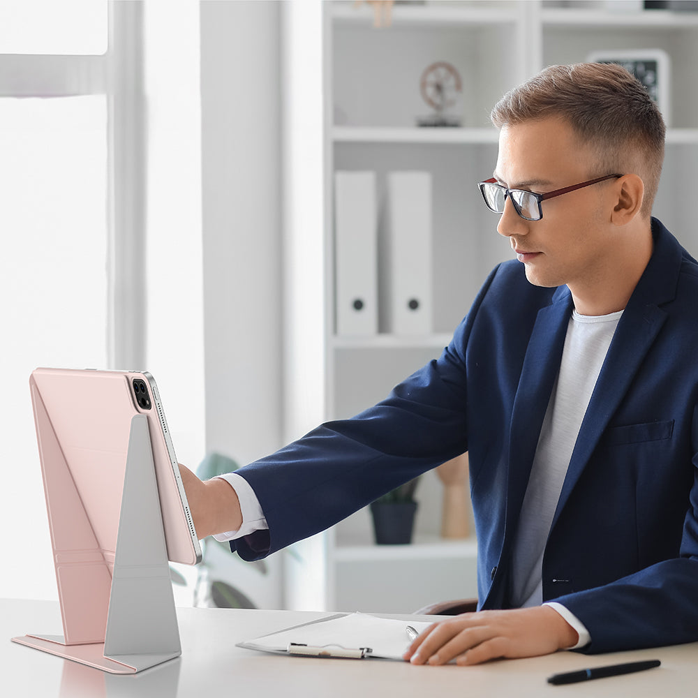 iPad Air 11 2024 Amazingthing Matte Pro Mag Folio Katlanabilir Magnetik Standlı Kılıf Siyah