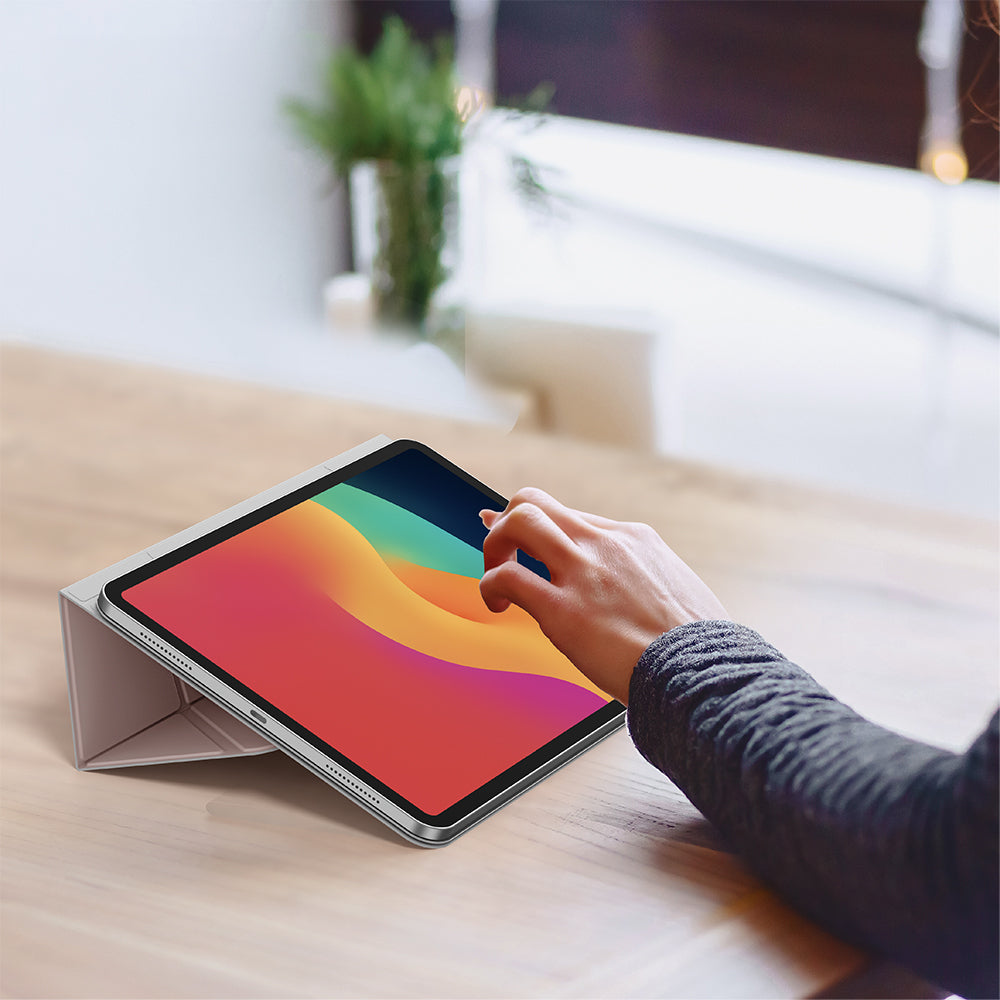iPad Air 11 2024 Amazingthing Matte Pro Mag Folio Katlanabilir Magnetik Standlı Kılıf Pembe