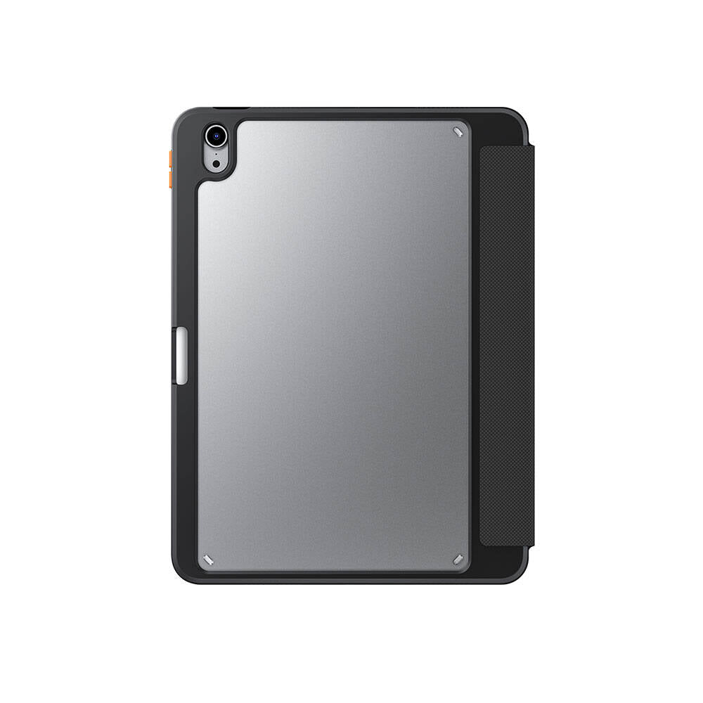 iPad Air 11 2024 Kılıf SkinArma Kabartma Baskı Tasarımlı 360 Tam Koruma Arkası Şeffaf Standlı Gamma Kılıf Mavi Açık